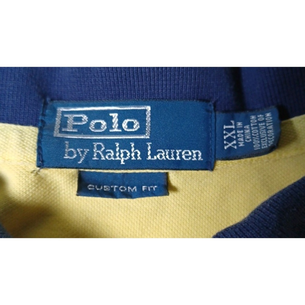 Polo Ralph Lauren Men's Custon Fit Short Sleeve Striped Rugby Style Size XXL - Picture 3 of 6